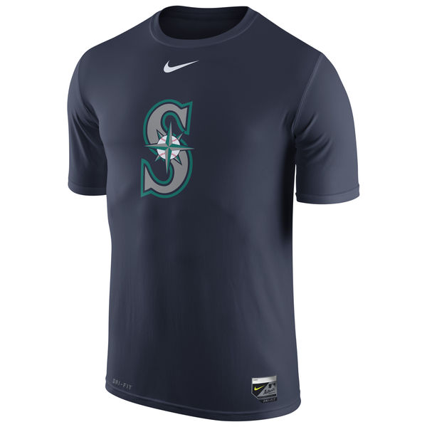 MLB Men Seattle Mariners Nike Authentic Collection Legend Logo 1.5 Performance TShirt Navy